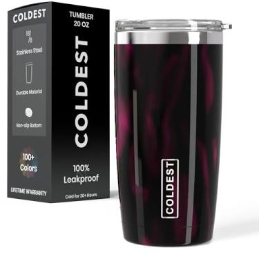 Imagem de Copos de café Coldest - Copo 100% à prova de derramamento - Aço inoxidável com isolamento duplo - Copos à prova de vazamento para mulheres e homens - Porta-copos amigável e fácil de limpar (um feitiço