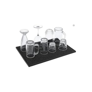Imagem de Tapete Escorredor para Louças, PVC, Preto, 45x30cm, Resistente, Proteção para Bancada