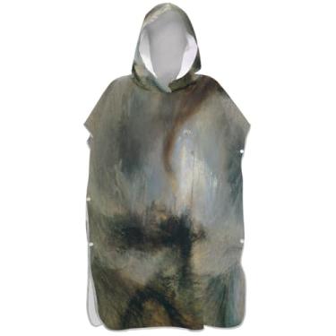 Imagem de Joisal Roupão de mudança de poncho de surfe plus size para toalha de natação com capuz fofo impressão romântica tempestade de neve unissex poncho adulto com capuz