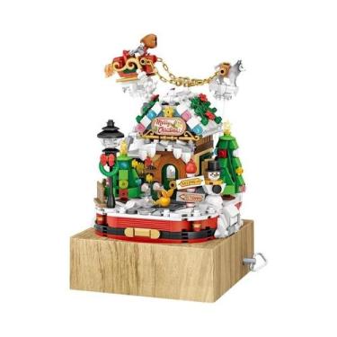 Imagem de Caixa De Música De Natal Com Papai Noel E Blocos De Montar Giratórios 