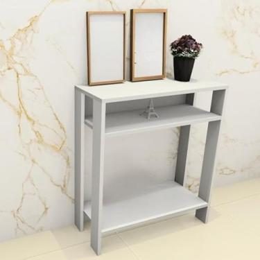 Imagem de Mesinha Aparador Moderna em MDF – Mesa de Apoio Estreita para Sala, Quarto e Escritório (BRANCO)