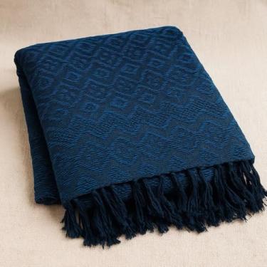 Imagem de Manta Para Sofá Gigante Luxo 3,00x1,80M Grande 2,40X1,80m 2,20x1,40m Premium De Algodão Capa Decorativa Protetora(Manta tambaba azul)