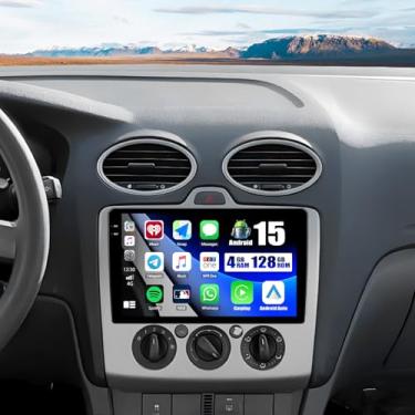 Imagem de [4G + 128G] Rádio automotivo para Ford Focus 2005-2008/Ford Transit 2009-2016 com carro sem fio CarPlay Android Auto, tela sensível ao toque de 22.9 cm, estéreo automotivo com WiFi GPS, Bluetooth, FM
