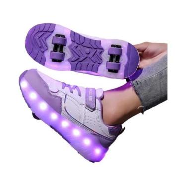 Imagem de Tênis De Patins Luminosos Com Carregamento USB Para Crianças, Rodas Re