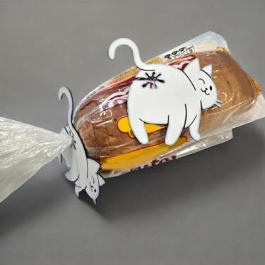 Imagem de Clipe de pão de bunda de gato - gadget de cozinha bem-humorado impresso em 3D - Suporte de saco de plástico para pão e lanches - Acessório de armazenamento de despensa de animais fofos - Presente