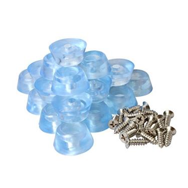 Imagem de Alise 20 peças redondas de borracha com pés antiderrapantes de borracha para móveis, almofadas para pés de cadeira, protetores de chão de madeira, 1 Inch, Clear Blue