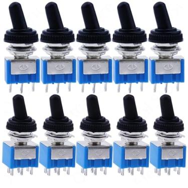 Imagem de 5 peças/10 peças ON-ON/ON-Off-ON AC125V 6A interruptor azul 2/3 posições 3/6 pinos trava micro interruptores MTS-102/103 MTS-202/203 (MTS-103, 5PCS_Sem tampa)