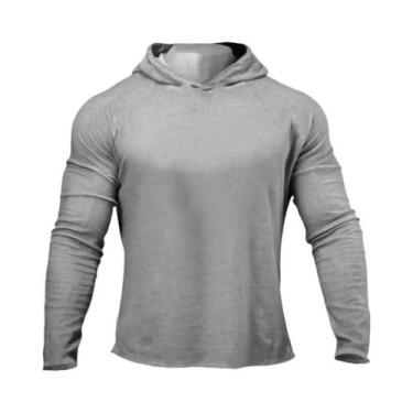 Imagem de Camiseta De Algodão Com Capuz Para Homens, Ajuste Slim, Manga Longa, R