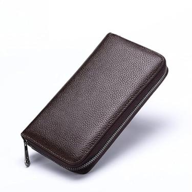 Imagem de Carteira com zíper de grande capacidade – Organizador de cartão de crédito com 60 compartimentos para homens e mulheres, carteira multifuncional para identidade e moedas, Café, Cosmetic_case