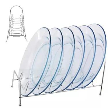 Imagem de 2 Escorredor de Pratos Com 8 Divisórias De Metal e Suporte - Ami