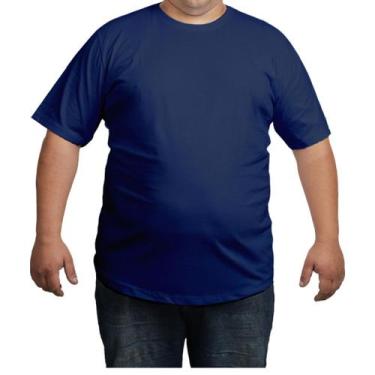 Imagem de Camisetas Plus Size Básicas 100% Algodão Masculina - Propria, Azul mar