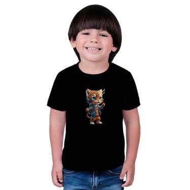 Imagem de Camiseta Masculina Infantil Cat Studio, Preto, 4