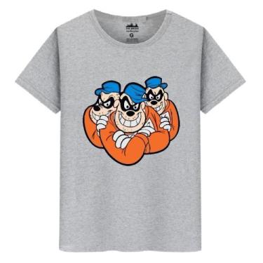 Imagem de Camiseta Masculina Casual Algodão Premium Irmãos Metralha, Cinza, XGG