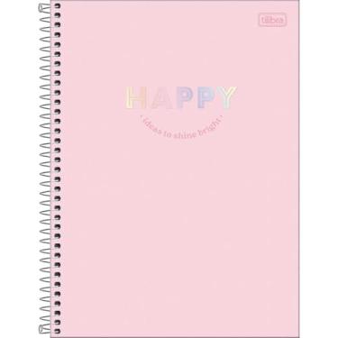Imagem de Caderno Happy Tons Pastel Universitário Espiral TILIBRA - 1M 80 Folhas (Rosa)