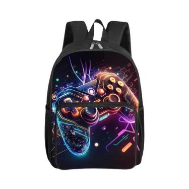 Imagem de Mochila Com Padrão De GamePad Em 3D Para Meninos E Meninas, Bolsa Esco