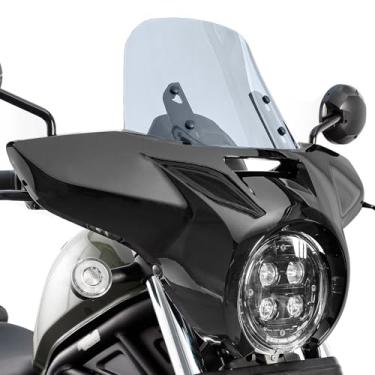 Imagem de Kit de pára-brisas de carenagem de farol de motocicleta para CMX300 Rebel 300 2020-2025 CMX500 Rebel 500 2017-2025 Conjunto de montagem de para-brisas de farol dianteiro (preto + fumaça clara)