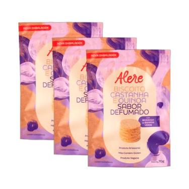 Imagem de Kit 3X: Biscoito Castanha/Quinoa Defumado S/Glúten Alere 70g