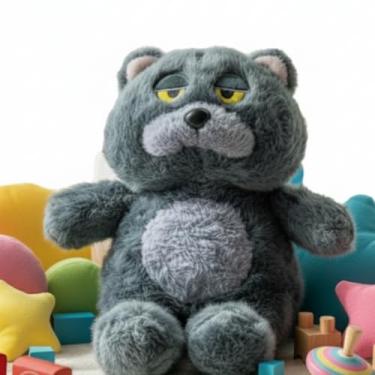 Imagem de Gato de Pelúcia Rabugento 35cm Brinquedo Fofo e Divertido, Presente Infantil e Decoração Encantadora