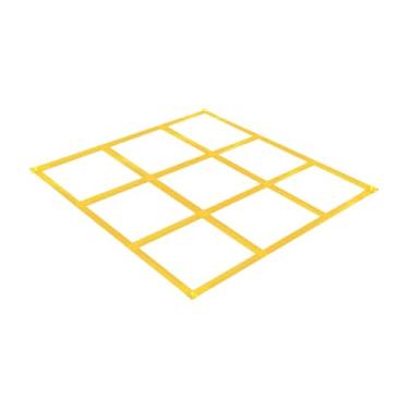 Imagem de menolana Jogo de arremesso de Tac Toe para uso externo, 120x120cm, com estacas para fixação no solo, ideal para parques, acampamentos, encontros e churrascos, Yellow B