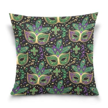Imagem de Blueangle Capas de almofada de máscara de carnaval - 50 x 50 cm, decoração de férias de fazenda para sofá de casa (36)