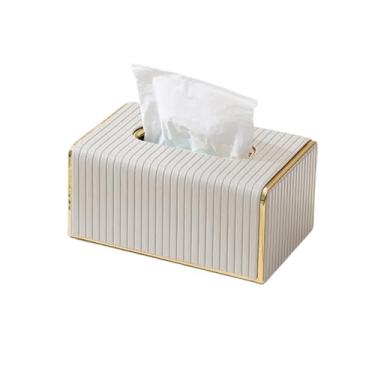 Imagem de Porta-lenços práticos e leves luxuosos de couro para guardanapo facial, decoração de casa para banheiro, cozinha, quarto, escritório, organizador (cinza)