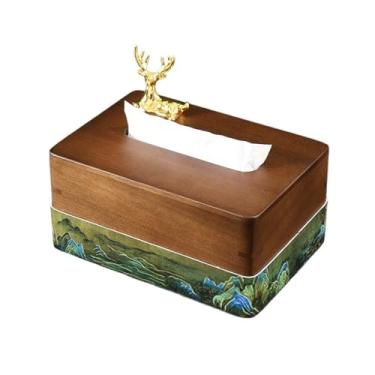 Imagem de Caixa de lenços de mesa de madeira criativa prática de alta qualidade para hotel de casa de família dispensador facial organizador de ornamentos