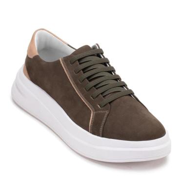 Imagem de Tênis Masculino Casual Solado Alta Couro Legitimo PU-Masculino