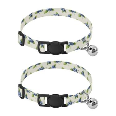 Imagem de STAYTOP 2 coleiras fofas de sino para cães, mirtilos, ajustáveis, de poliéster macio para cães e gatos