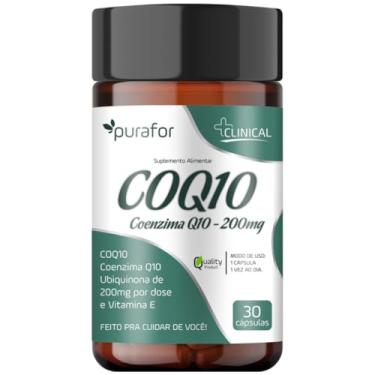 Imagem de Suplemento Alimentar Coenzima Q10 200mg com Vitamina E Purafor Clinical – 30 Cápsulas