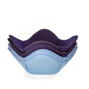 Imagem de Sheff Conjunto de 4 suportes aconchegantes para tigela de micro-ondas - durável e confiável para pratos e pratos quentes e frios - Presente doméstico ideal (2 azul marinho e 2 azuis)