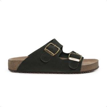 Imagem de Chinelo Slide Sandália Papete Feminina em Couro Anatômico-Feminino