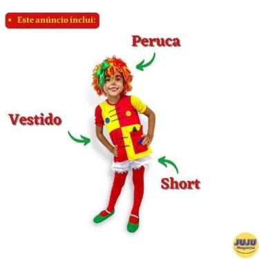 Imagem de Fantasia Emília Boneca Infantil Luxo Escolha Opção - Juju Magazine, P 