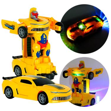 Imagem de Brinquedo Carro Robô 2 Em 1 Musical Bate Volta Luzes - Diversão e Transformação para Crianças