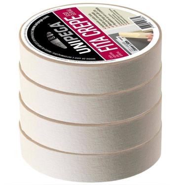 Imagem de Kit com 4 Fita Crepe USO Geral 24MM X 50M Unipega