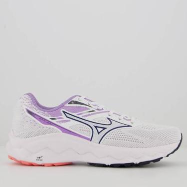 Imagem de Tênis Mizuno Wave Way 5 Feminino Branco e Roxo, 35