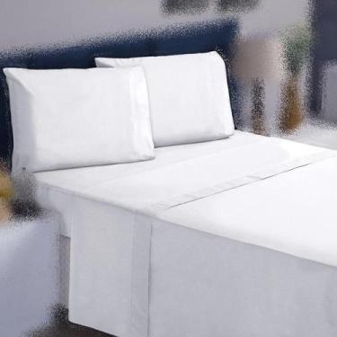 Imagem de Jogo Cama Casal 3P Lençol Sem Elástico + Fronha 100% Algodão - Ametist