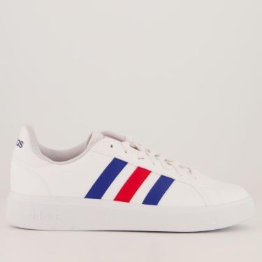 Imagem de Tênis Adidas Grand Court Base 2.0 Branco e Azul-Masculino