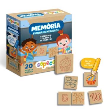 Imagem de Jogo da Memória Infantil Memória Figuras e Números Sopecca - ES20