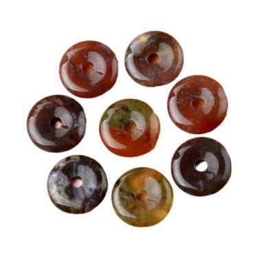 Imagem de Pingente De Pedra Natural De Cristal Ágata Em Formato De Rosquinha Com