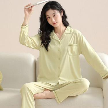 Imagem de Conjunto de pijama de algodão para roupas de casa - J-One