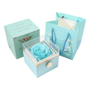 Imagem de Preserved Eternal Rose + caixa de presente+bolsa para presente de Nata