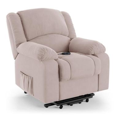 Imagem de Poltrona Do Papai Reclinável Pietra Elevação Lift Elétrico Fh9 Veludo Rosê - Mpozenato