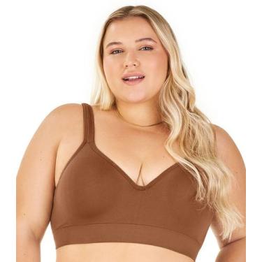 Imagem de Sutiã Comfort Alças Largas Reguláveis Zee Rucci Marrom, 48, Marrom