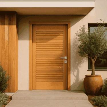 Imagem de Kit Porta Completa Suiça 92x210cm em Madeira Maciça Tauari - Mapaf