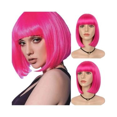 Imagem de Peruca Curta Preta De 12 Polegadas Com Franja Para Mulheres, Aparência