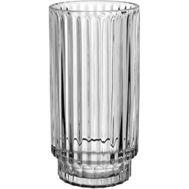 Imagem de VASO DECORATIVO ENFEITE CASA HOME&CO LAPIDADO VIDRO 27x14x14cm TRANSPA