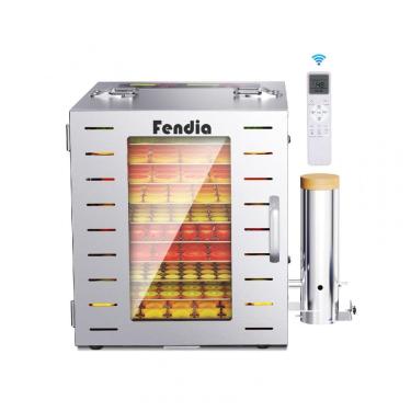 Imagem de Desidratador de Alimentos para Jerky com 10 Bandejas de Aço Inoxidável, 1000W, Temporizador de 24 Horas e Controle de Temperatura a 90°C