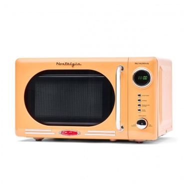 Imagem de Forno micro-ondas de bancada Nostalgia retrô laranja, 700W, display digital LED, 12 pro...