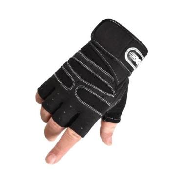 Imagem de Luvas De Fitness Unissex Sem Dedos Com Proteção Antiderrapante Para Pu
