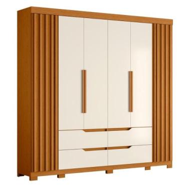 Imagem de Guarda Roupas Casal 6 Portas 4 Gavetas Ripado Atlanta - ALBATROZ MOVEI